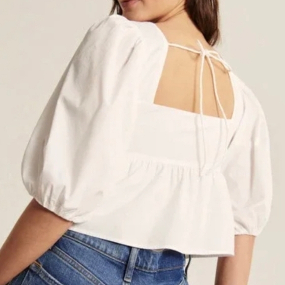 White Puff Sleeve Top - Picture 2 of 11